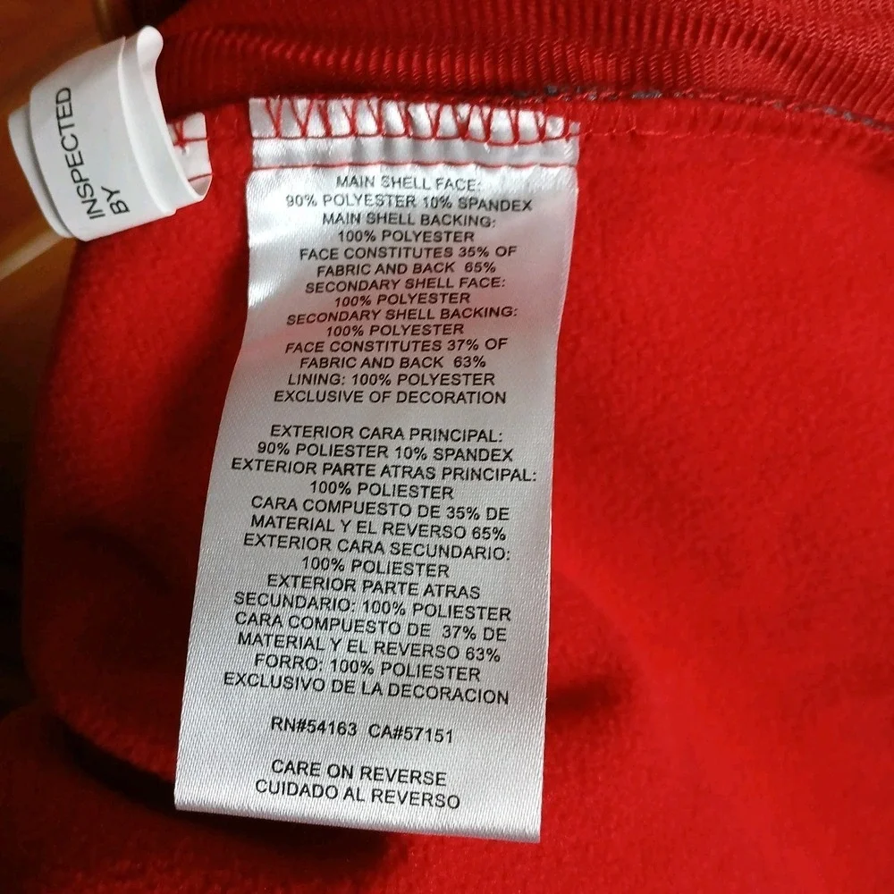 NWT Kansas City Chiefs NFL Full Zip-Up Jacket Size Small Men's Red Grey Official